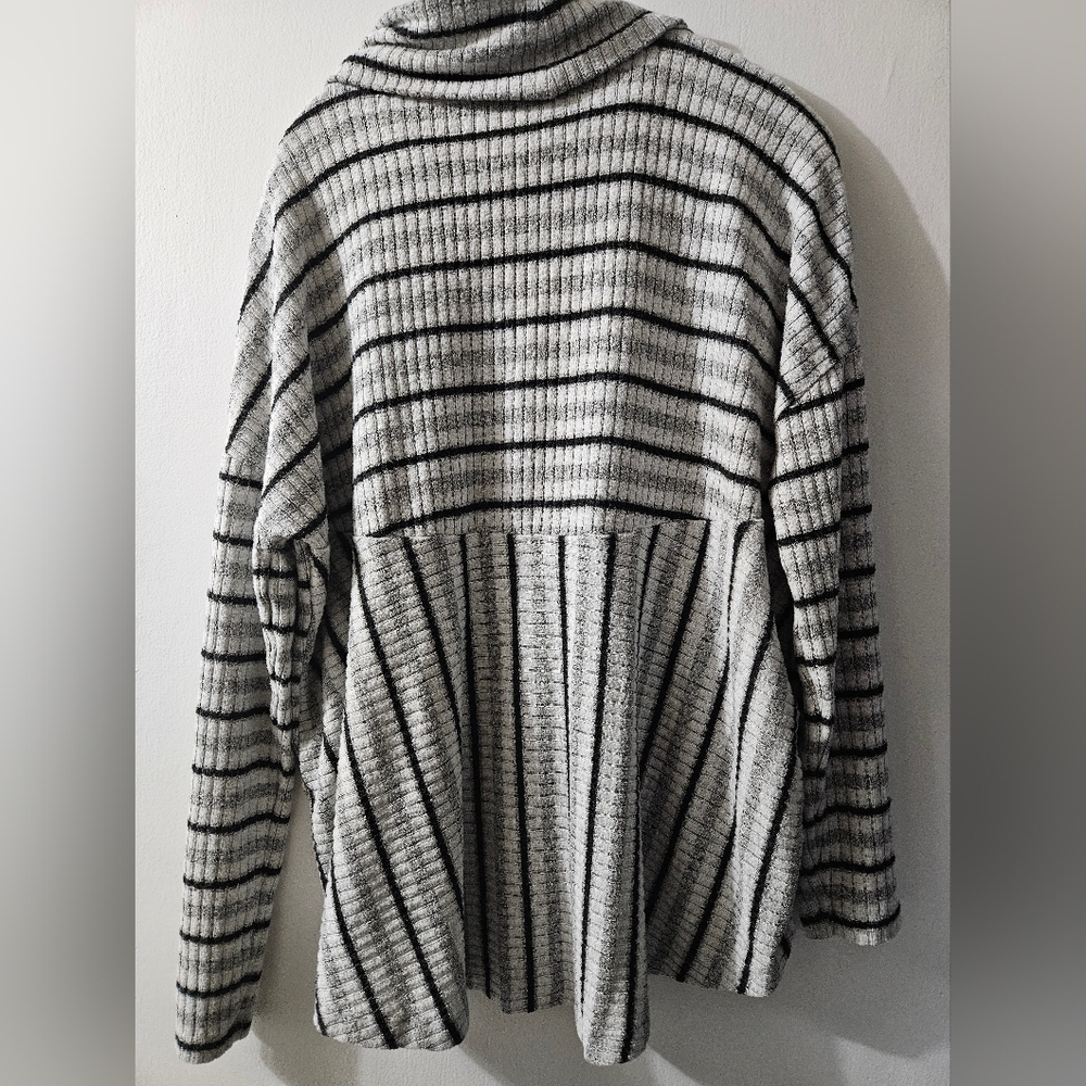 Saturday Sunday By Anthropologie Striped Cowl Neck Sweater - Picture 2 of 5
